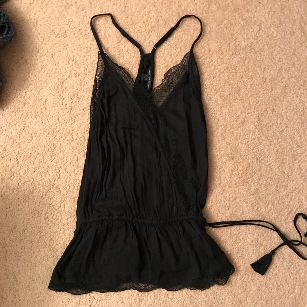 american eagle black lace tank top